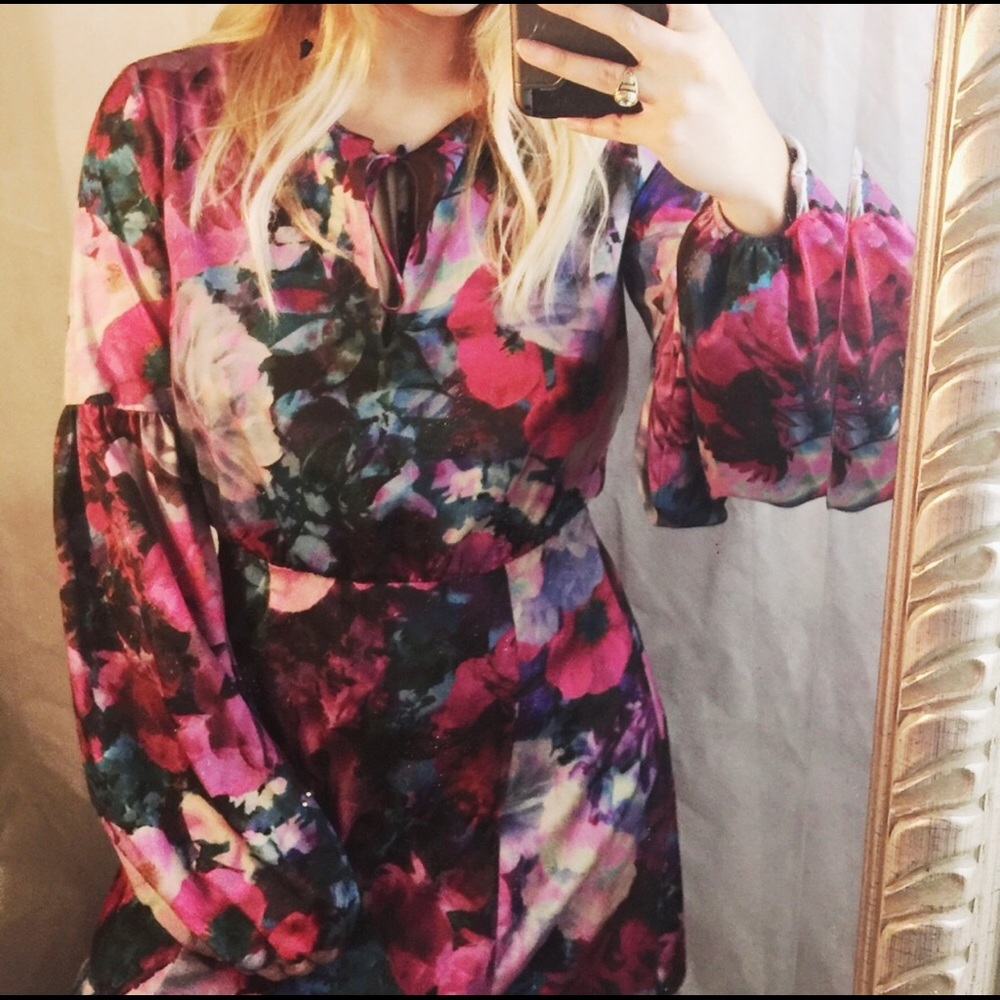 Tahari AS Levine Watercolor Floral Poppy Dress